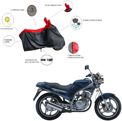 RiderShine Waterproof Two Wheeler Cover for Kinetic(GF 125, Black, Red)