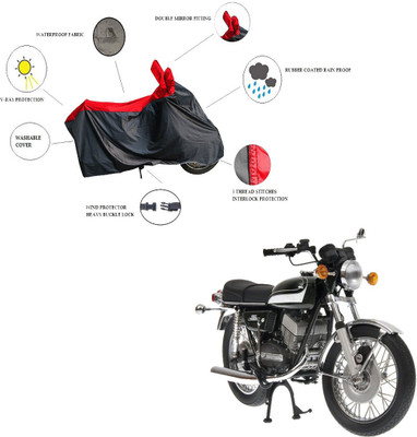 RiderShine Waterproof Two Wheeler Cover for Yamaha(RD 350, Black, Red)
