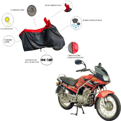 RiderShine Waterproof Two Wheeler Cover for Kinetic(GF Lazer, Black, Red)