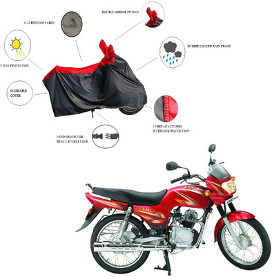 RiderShine Waterproof Two Wheeler Cover for LML(CRD, Black, Red)
