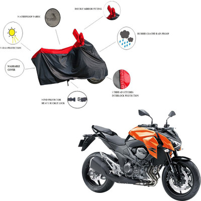 RiderShine Waterproof Two Wheeler Cover for Kawasaki(Z800, Black, Red)