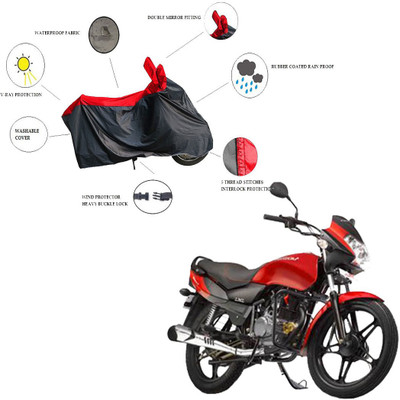 RiderShine Two Wheeler Cover for LML(Freedom LS, Black, Red)
