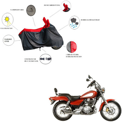 RiderShine Waterproof Two Wheeler Cover for Yamaha(Enticer, Black, Red)