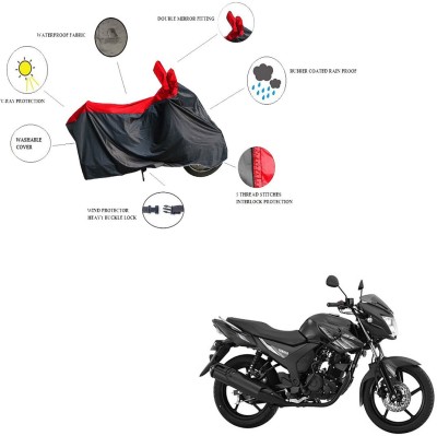 RiderShine Waterproof Two Wheeler Cover for Yamaha(SZ-S, Black, Red)