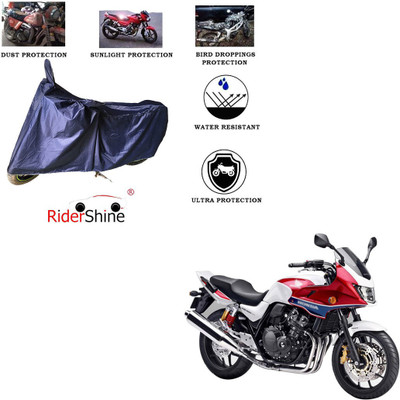 RiderShine Two Wheeler Cover for Honda(CB 400, Blue)