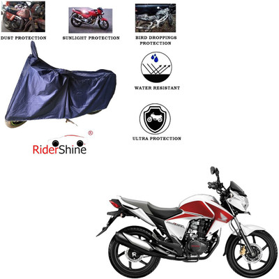 RiderShine Two Wheeler Cover for Honda(Unicorn Dazzler, Blue)