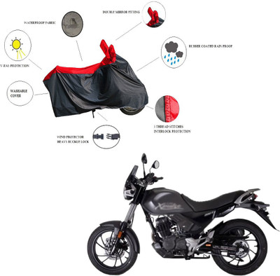 RiderShine Waterproof Two Wheeler Cover for Hero(Xpulse 200T, Black, Red)