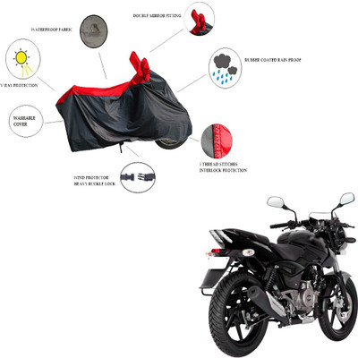 RiderShine Two Wheeler Cover for Bajaj(Pulsar 180 DTS-i, Black, Red)