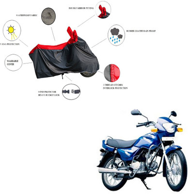RiderShine Waterproof Two Wheeler Cover for TVS(Centra, Black, Red)
