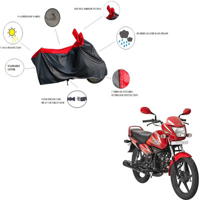 RiderShine Waterproof Two Wheeler Cover for Hero(Splendor NXG, Black, Red)