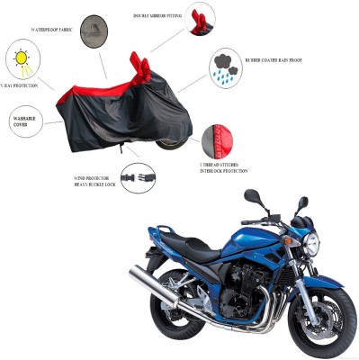 RiderShine Two Wheeler Cover for Suzuki(Bandit, Black, Red)