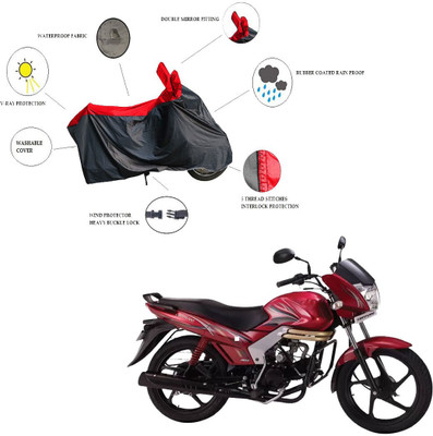 RiderShine Waterproof Two Wheeler Cover for Mahindra(Centuro NXT, Black, Red)