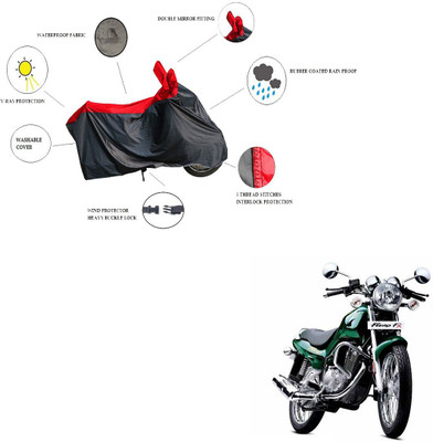 RiderShine Waterproof Two Wheeler Cover for TVS(Fiero FX, Black, Red)