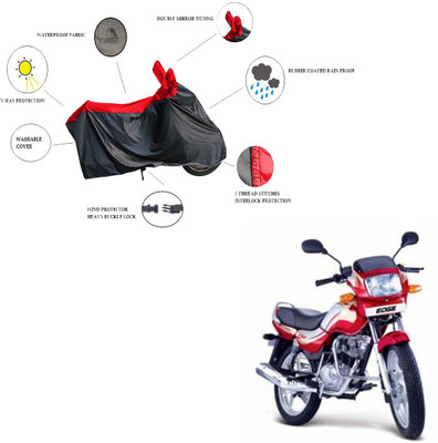 RiderShine Waterproof Two Wheeler Cover for TVS(Victor Edge, Black, Red)