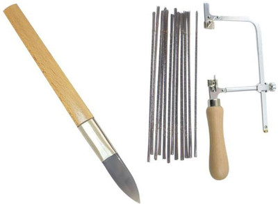 TOOLBUX Pack of 2 Items : Agate Burnisher and Hex Saw Adjustable