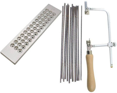 TOOLBUX Pack of 2 Items : 39 Round Hole Draw Plate and Hex Saw Adjustable