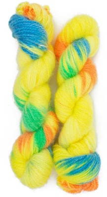 Ganga Glowing Star Printed Hand Knitting Yarn (Yellow Glitters) (Hanks-200gms)