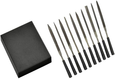 TOOLBUX Pack of 2 Items : Gold Testing Stone and 10 Pc Needle File Set