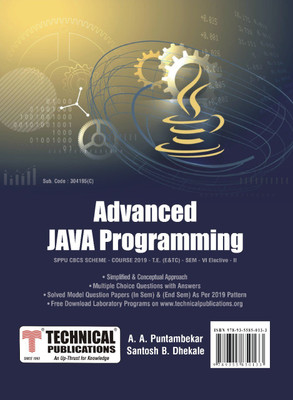 Advanced JAVA Programming for SPPU 19 Course (TE - SEM VI - E&Tc. - 304195) - ELECTIVE II(Paperback, A. A. Puntambekar, Santosh B. Dhekale)