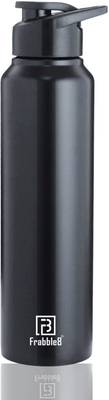 Frabble8 SipZo Sipper Single Walled Stainless Steel Fridge and Sports Water Bottle 1 Litre 1000 ml Bottle  (Pack of 1, Black, Steel)
