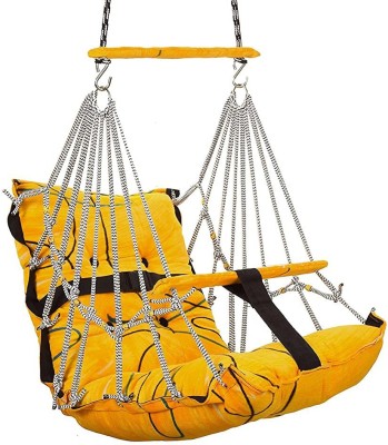 JD ENTERPEISE Cotton Swing Chair for Baby's Folding and Washable1-6 Years with Belt (Yellow) Swings(Yellow)