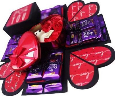 US IDEAL CRAFT Greeting Card, Soft Toy, Dairy Gift Set