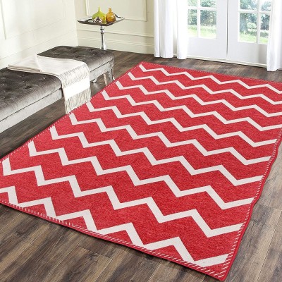 Sparrow world Red, Maroon, White Cotton Area Rug(6 ft,  X 9 ft, Rectangle)