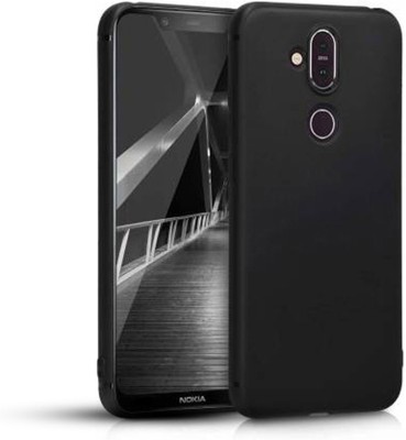 Axzu Back Cover for Nokia 8.1(Black, Grip Case, Silicon, Pack of: 1)