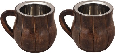 INDIAN WOOD ARTS Pack of 2 Wooden(Brown, Cup Set)