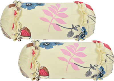 LTF Polycotton Bolsters Cover(80 cm*40 cm, Pack of 2, Cream)