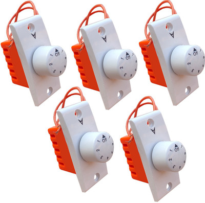 STEPZON Fan Regulator - 7 Step Polycarbonate 5 PCS Fancy FAN REGULATOR Step-Type Button Regulator