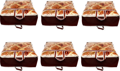 PRAHAN INTERNATIONAL Non Woven Blanket Cover Bag With Handle Pack Of 6 PI-C6B004(Multicolor)