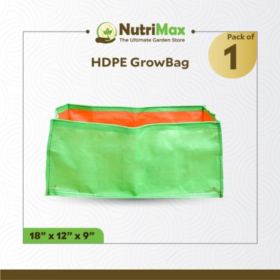 NutriMax HDPE 200 GSM Growbags 18 x 12 X 9 inch Pack of 1 Grow Bag