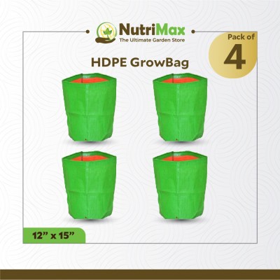 NutriMax HDPE 200 GSM Plant Growbags 12 inch x 15 inch Pack of 4 Grow Bag