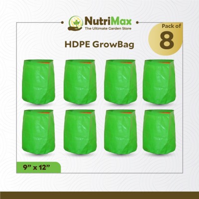 NutriMax HDPE 200 GSM Plant Growbags 9 inch x 12 inch Pack of 8 Grow Bag