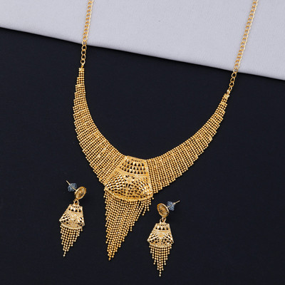 NM CREATION Alloy Gold-plated Gold Jewellery Set(Pack of 1)