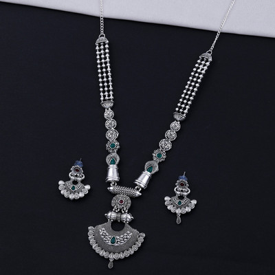 NM CREATION Alloy Silver Silver Jewellery Set(Pack of 1)