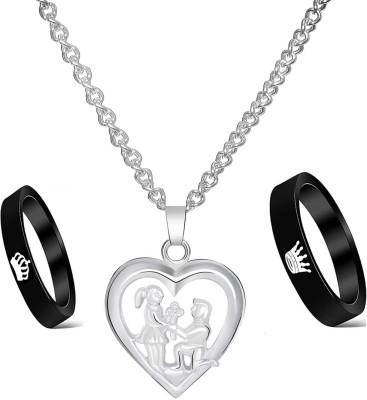 Bellina Alloy Silver, Black Jewellery Set(Pack of 1)