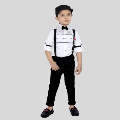 Bad Boys Boys Party(Festive) Shirt Bow Tie, Suspenders, Pant(White)