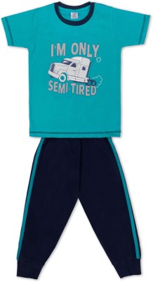 Todd N Teen Boys Casual T-shirt Track Pants(Green)