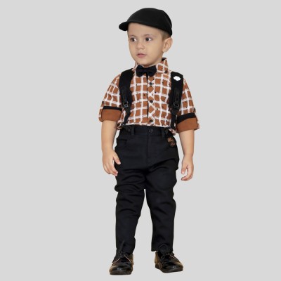 Bad Boys Boys Party(Festive) Shirt Bow Tie, Suspenders, Pant(Yellow)