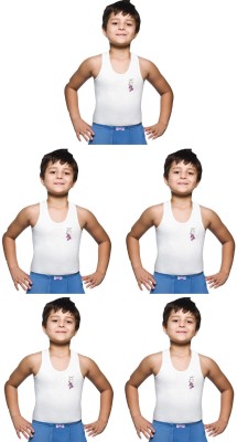 LUX Vest For Boys Pure Cotton(White, Pack of 5)