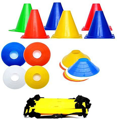 HACKERX 6 Pc (12 inches) Cones + 10 pc Space Markes and 1 pc Ladder Football Kit