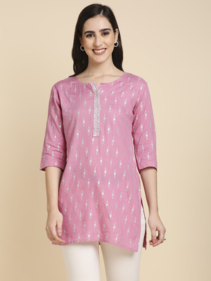 71% OFF on anubhutee Women Block Print Straight Kurta(Pink) 71% OFF on anubhutee Women Block Print Straight Kurta(Pink)