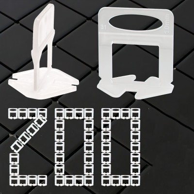Buildingshop Tile Leveling System (3MM/Pack of 200) Spacers Tile Leveler Clips / Spacers Lever Tool(5 cm)