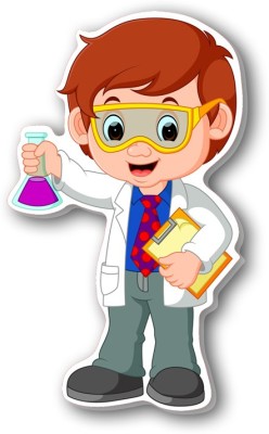 Regalocasila Boy Scientist Cartoon Kids Toys Birthday Gifts Home Decoration Acrylic Fridge Magnet Pack of 1(White)