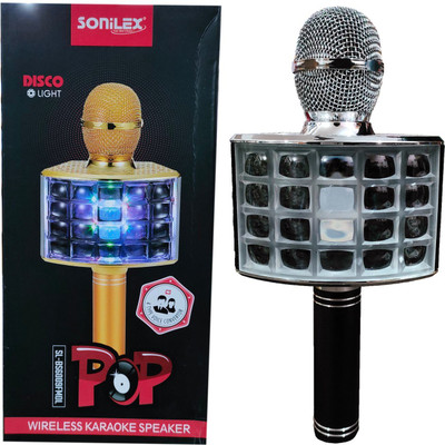 CASE CREATION Handheld Wireless Dj Light Karaoke Microphone for Singing Disco Light Mic / Mike Microphone