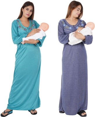 archi creation Women Maternity/Nursing Nighty(Multicolor)