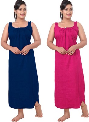 UNIQUE COLLECTONS Women Nighty Set(Dark Blue, Pink)