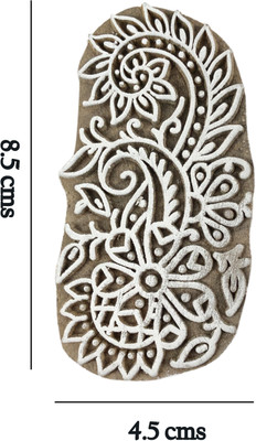 Global Art Traders Paisley Design Wooden Printing Stamp – Bed Sheet/Saree Border Print Block Printing Blocks(Pack of 1)